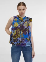 Orsay Blue Women's Patterned Satin Blouse - Women's