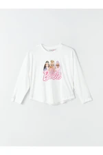 LC Waikiki Crew Neck Barbie Printed Long Sleeve Girls T-Shirt