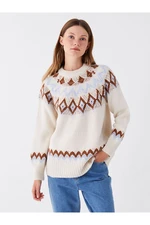 LC Waikiki Crew Neck Self-Patterned Long Sleeve Women's Knitwear Sweater