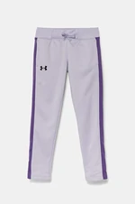 Dětské tepláky Under Armour Fleece Pants fialová barva, hladké, 1356489