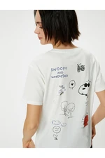 Koton Snoopy T-Shirt Back Printed Licensed Short Sleeve Crew Neck Cotton