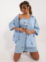 Light blue three-piece summer set