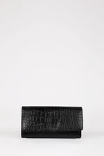 DEFACTO Women's Crocodile Patterned Faux Leather Wallet