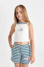 DEFACTO Girl's Crew Neck Printed Undershirt