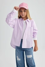 DEFACTO Girls Poplin Long Sleeve Shirt