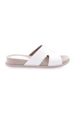 DGN P33-23y Women's Slippers Genuine Leather White