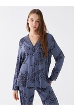 LC Waikiki Shirt Collar Patterned Long Sleeve Women's Pajama Set