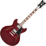 D'Angelico Premier DC Burnt Red Guitare semi-acoustique