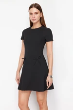 Trendyol Black Skirt Waist Opening Bow Detail Mini Woven Dress