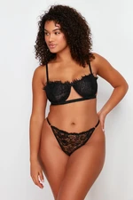 Trendyol Curve Black Lace Underwire Lined Underwear Set