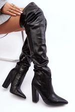 Women's high boots above the knee, black Jeine