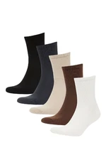 DEFACTO Men's Comfortable Elastic 5-Pack Cotton Ankle Socks