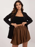 Brown skirt with elastic waistband