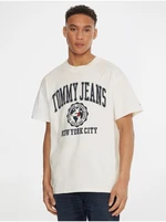 Kremowa koszulka męska Tommy Jeans - Mężczyźni