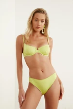 Trendyol Green Neon Teksturowany dół bikini