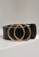 Belt with ring buckle black