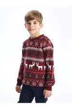 LC Waikiki Lcw Crew Neck Christmas Themed Long Sleeve Boy's Knitwear Sweater