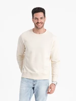 Ombre BASIC men's sweatshirt with round neckline - cream