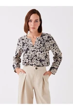 LC Waikiki Wacky Collar Floral Long Sleeve Women's Blouse