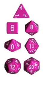 Sada kostek Chessex Opaque Polyhedral 7-Die Set - light Purple with White