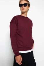 Trendyol Claret Red Oversize/Wide Cut Long Sleeve Textured Sweatshirt