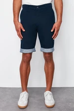 Trendyol Navy Regular Fit Double Leg Gabardine Shorts