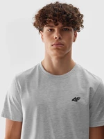 Pánske jednofarebné tričko Regular 4F - sivé