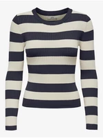 Beige-blue women's striped sweater JDY Plum - Women