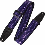 Levys MP-18 Print Series 2" Polyester Guitar Strap Purple Lightning