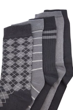 Trendyol Multicolored Cotton 5 Pack Striped-Plaid-Solid Color Socks