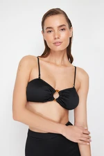 Trendyol Black pánt nélküli kiegészítők texturált bikini felső