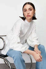 Trendyol Ecru Skirt Layered Cotton Woven Shirt