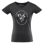 Dark grey women's sports T-shirt with print ALPINE PRO Nega