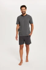 Men's Balmer pyjamas, short sleeves, short legs - print/graphite