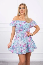 Floral off-the-shoulder mint dress