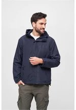 Navy windbreaker with front zipper