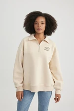 DEFACTO Polo Collar Thick Sweatshirt