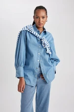 DEFACTO Fashion Fit Long Sleeve Jean Shirt