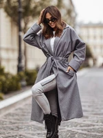 Grey wool coat with herringbone pattern Cocomore