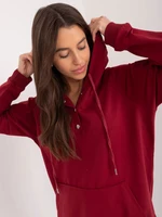 Burgundy women's kangaroo hoodie