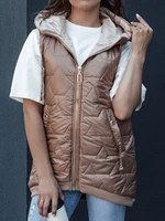 Women's quilted vest with hood COLINE gold Dstreet