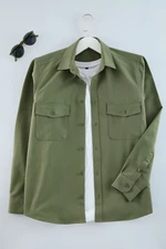 Trendyol Khaki Regular Fit Gabardine Shirt Jacket