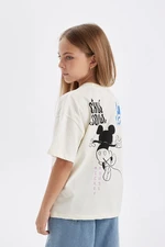 DEFACTO Girls Disney Mickey & Minnie Oversize Fit Crew Neck Short Sleeve T-Shirt