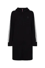 Tommy Hilfiger Šaty - TH FLEX RELAXED HOODIE DRESS LS čierne