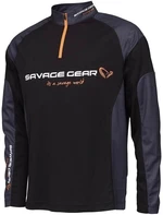 Savage Gear Tricou Tournament Gear Shirt 1/2 Zip Black Ink L