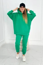 Insulated set with sweatshirt and trousers in green