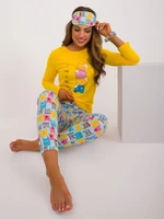 Women's yellow pajamas with cotton blend