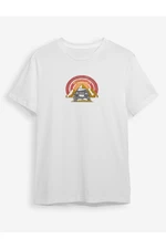 Trendyol White Landscape Printed regular/Normal Cut T-shirt