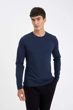 DEFACTO DFC - Slim Fit Crew Neck Long Sleeve Pajama Top