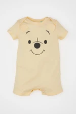 DEFACTO Baby Boy Newborn Disney Winnie The Pooh Combed Cotton Short Sleeve Rompers